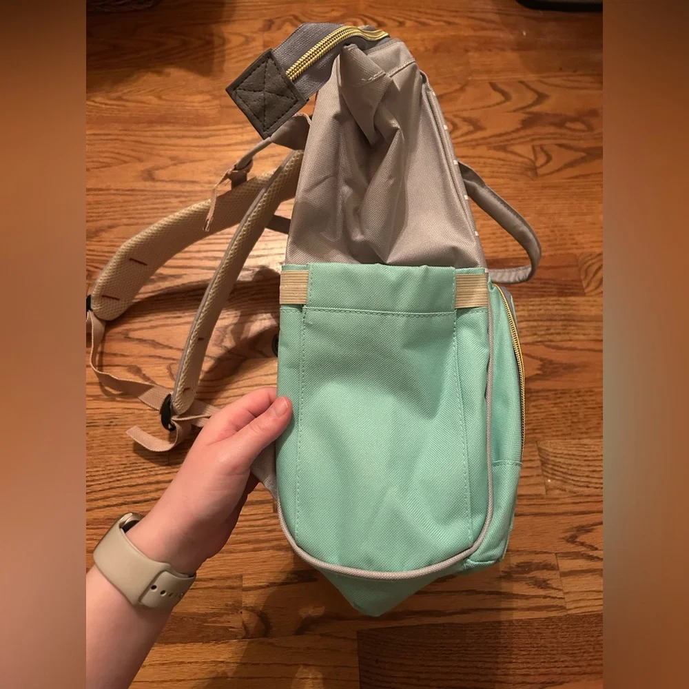 Good Mother Blue & Grey Maternity Use Diaper Bag/Backpack W/ Stripe Accents